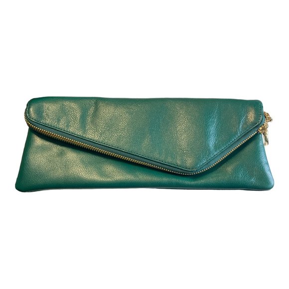 Henri Bendel Womens Faux Leather Clutch Chain Strap Bag